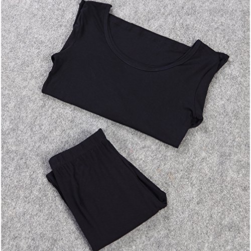 Liang Rou Cuello Redondo elástico para Top de Mujer y Juego de Calzoncillos con la par Inferior Delgada
