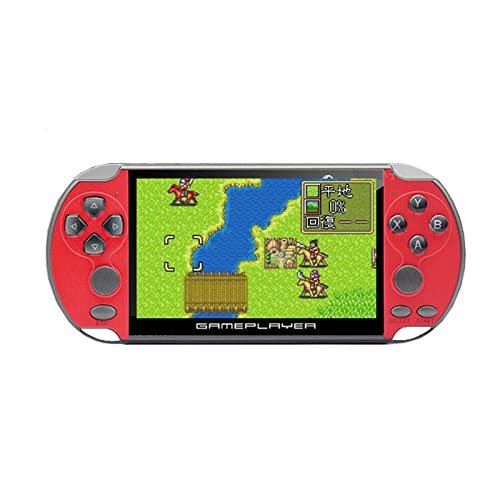 Lighfd Nueva Consola de Juegos portátil 8G PSP FC de 5.1 Pulgadas 64 bits Gba Arcade Nostalgic Retro MP5 Pantalla Grande HD Se Puede operar con joysticks duales incorporados 3000 Juegos (Rojo, Azul