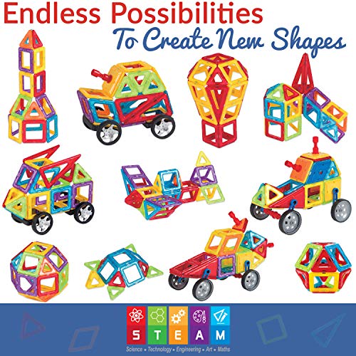 Limmys Bloques de construcción magnéticos Serie única de Viajes Juguetes de construcción para niños y niñas - El Juguete Educativo Stem Incluye 74 Piezas y un Libro de Ideas