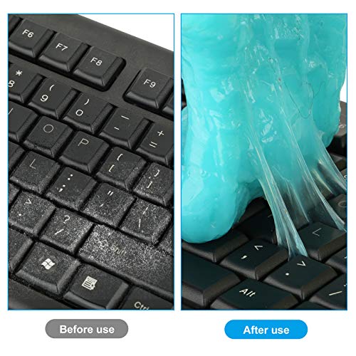 Limpiador Teclado, 2 Pcs Gel Limpiador Teclado, Gel Universal Limpiador de Bacterias de Suciedad para Computadoras, Ventilaciones de Automóviles, Calculadoras, Impresoras (160g*2)
