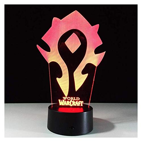Lina Luces de la Noche de 3D Illusion, World Warcraft Lámparas de Escritorio de Mesa LED Moderna 7 Colores Cambio de la lámpara de Techo de la iluminación de Carga USB del Dormitorio