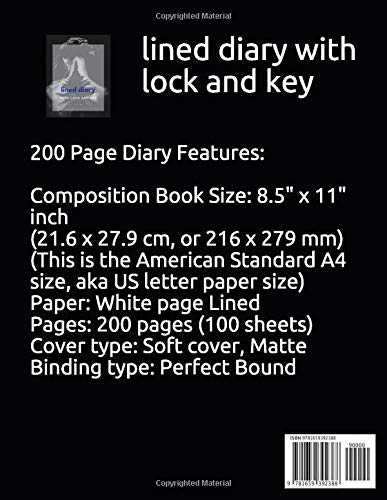 Lined Diary With Lock And Key: 200 Pages Diary / 100 Sheets Blank Lined Diary Handwriting Note Pads For Teachers , Kids , Boy , Kids & Kindergarten ... Size , quad, clothes inside, rack, pockets