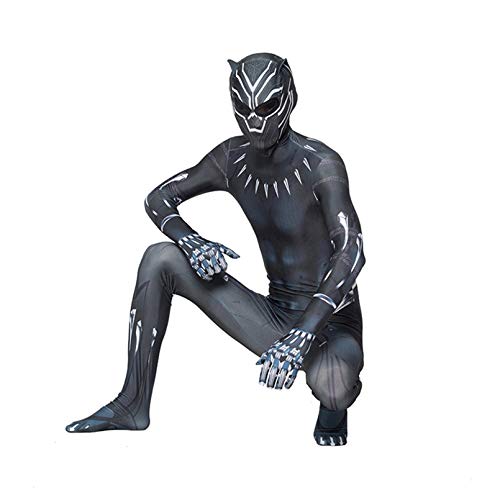 LINLIN Disfraz Spiderman para cosplay, disfraz pantera negra, superhéroe, Halloween, Spider-Man, traje máscaras, spandex/lycra, unisex, adultos y niños (adulto, S (160 cm), pantera negra)
