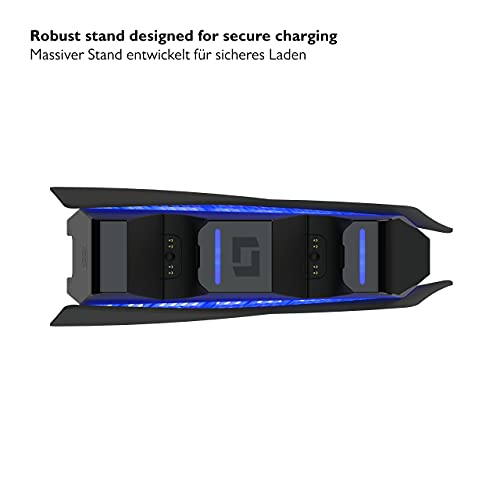 Lioncast Estación de carga para mando de PS5 con indicador LED, carga rápida, controlador PS5 para mando original de Sony PlayStation 5, accesorios para PS5, mando inalámbrico DualSense