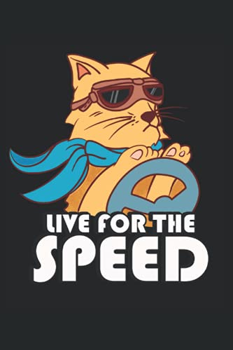 Live For The Speed: Quaderno regali Motorsport Cat Velocità Race a righe (formato A5, 15, 24 x 22, 86 cm, 120 pagine)