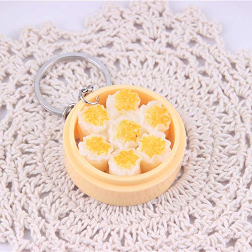 Llavero, Mini Simulación Chino Moño al Vapor Dumpling Steamer Llavero Llavero - A