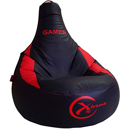 loconfort Nuevo!! Puff Gamer X10 Extreme - Puff XL - Polipiel - Especial Juegos Playstation, Xbox, Wii etc. (XL, Rojo)