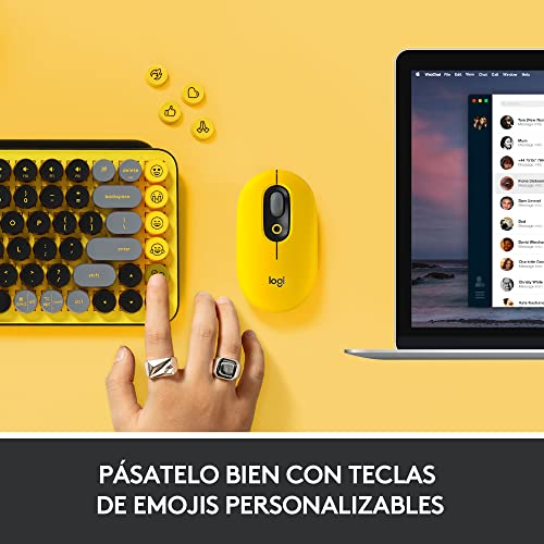 Logitech Pop Keys Teclado mecánico inalámbrico con Teclas Emoji Personalizables, diseño Compacto, conectividad Bluetooth o USB, compatibilidad con Varios Dispositivos y OS - Blast