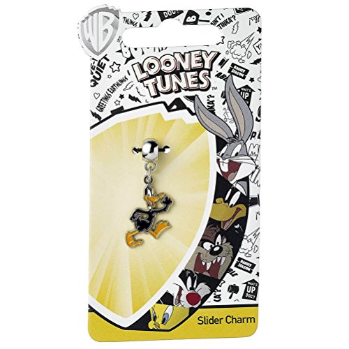 Looney Tunes Oficial bañado en Plata Daffy Duck Bracelet Slider Charm