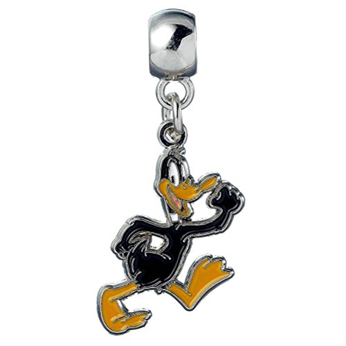 Looney Tunes Oficial bañado en Plata Daffy Duck Bracelet Slider Charm