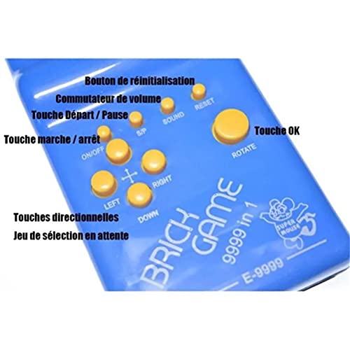 Lubudup Consola de juegos clásica, con diseño de ladrillo, para niños, juguetes con reproducción de música, retro, juego infantil