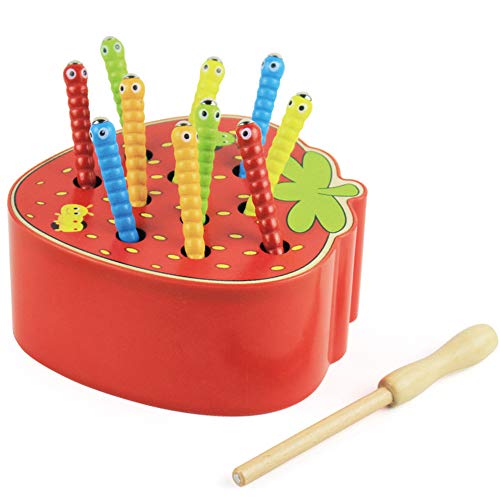 Luqifei Juego del Cerebro Puzzle bebé de la diversión for la Captura Captura Worms Oruga DiaoDiao alegría de Fruta temprana Worms Juegos de bebé Promover Física y Desarrollo Intelectual (Color : Red)