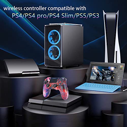 LVHI Mando Inalámbrico para PS4 Controlador Inalámbrico Gamepad Wireless Bluetooth Controlador Joystick con Vibración Doble Mando para Playstation 4/PS4 Pro/PS4 Slim (Color : Red Sky)