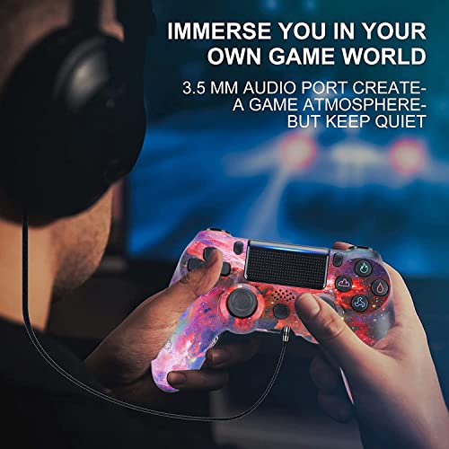 LVHI Mando Inalámbrico para PS4 Controlador Inalámbrico Gamepad Wireless Bluetooth Controlador Joystick con Vibración Doble Mando para Playstation 4/PS4 Pro/PS4 Slim (Color : Red Sky)