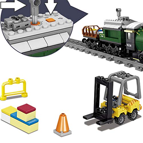 LYMHGHJ Technic Steam Train Set con Pistas, 372 Piezas City Train Electric Liberation Steam Train Tren de pasajeros Juego de Bloques de construcción, Compatible con Lego City Train