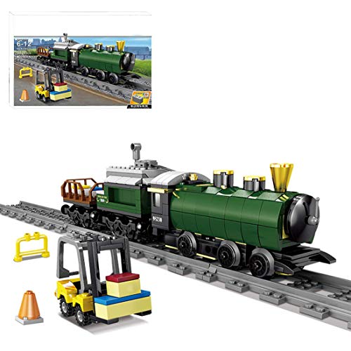 LYMHGHJ Technic Steam Train Set con Pistas, 372 Piezas City Train Electric Liberation Steam Train Tren de pasajeros Juego de Bloques de construcción, Compatible con Lego City Train