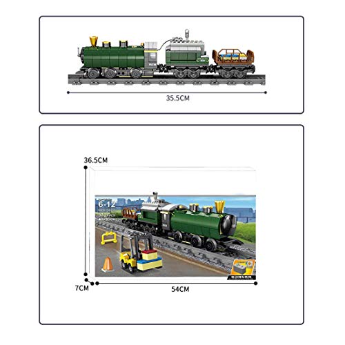 LYMHGHJ Technic Steam Train Set con Pistas, 372 Piezas City Train Electric Liberation Steam Train Tren de pasajeros Juego de Bloques de construcción, Compatible con Lego City Train