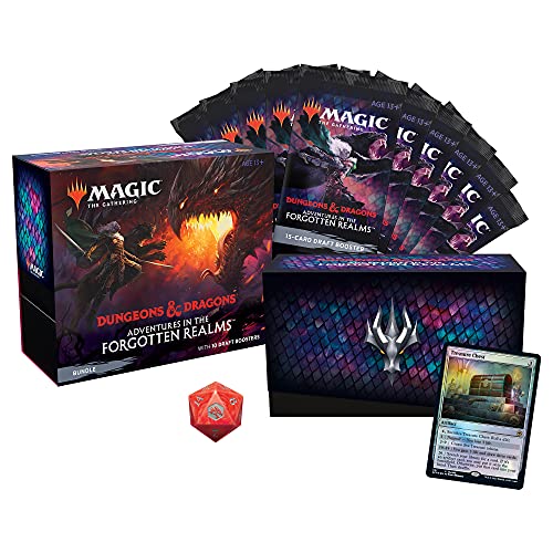 Magic: The Gathering Adventures in The Forgotten Realms Bundle, 10 Draft Boosters & Accesorios, Multicolor