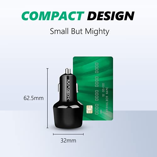 Magix Cargador de Coche de 38W, Puerto USB-A QC 3.0 (18W) + USB-C PD 3.0 (20W), Carga simultánea Quick Charge 3.0 y Power Delivery 3.0 (Negro)