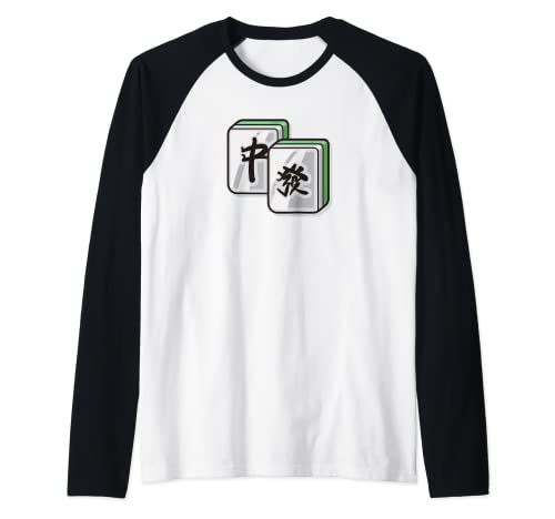 Mahjong Camiseta Manga Raglan