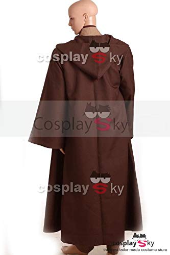 Manfis Disfraz de caballero de Obi-Wan Kenobi Jedi para hombre, túnica con cuerpo marrón oscuro, disfraz de Star Wars