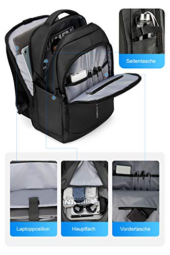 MARK RYDEN Mochila para portátil Antirrobo Mochila de Negocios Impermeable para Hombre Mochila Escolares con Puerto de USB para Ordenador 15.6 Pulgadas(Negro 4.0)