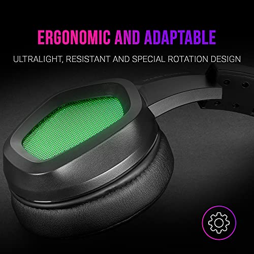 Mars Gaming MH320 Negro, Auriculares Neodimio RGB Flow, Micrófono y Caja de Control