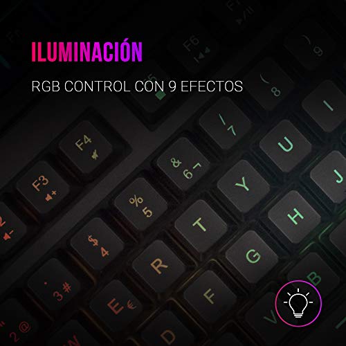 Mars Gaming MKAX Negro, Teclado Gaming TKL H-Mech, Reposamuñecas Gel, Layout ESP