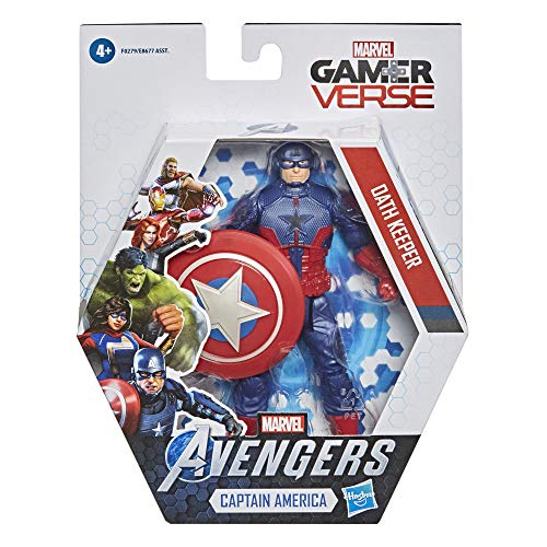 Marvel-Hasbro Gamerverse-Figura de acción de 6 Pulgadas, diseño de Capitán América Inspirado en el Juramento de Videojuegos, Edades de 4 años en adelante F0279
