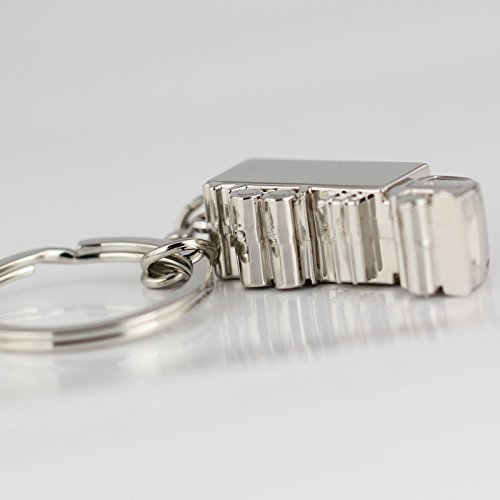 Maycom® Container Keychain Classic 3D Metal Trucks Model Key Chain Ring Keyring Keyfob Key Holder 82504, 3D Truck (Polished Silver), Small