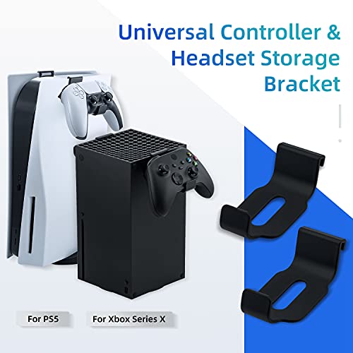 Mcbazel Controlador de gamepad y auriculares Soporte de suspensión para PS5/ Xbox Series solo sin tornillos / sin cinta adhesiva - 2 piezas
