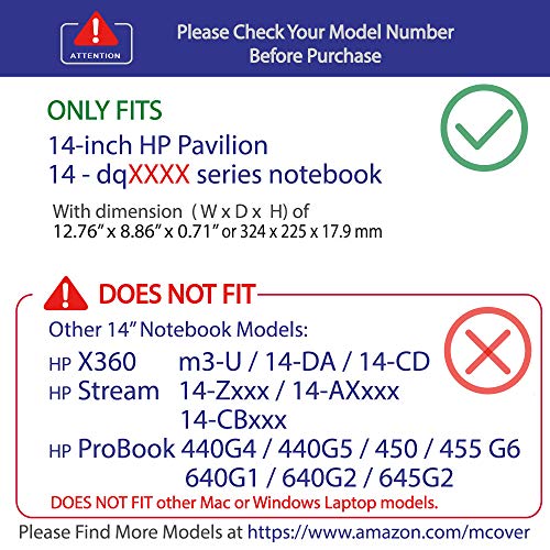 mCover Carcasa rígida para 14" HP Pavilion 14S-DQxxxx /14S-FQxxxx /14-DQ Series (no compatible con otros portátiles) (transparente)