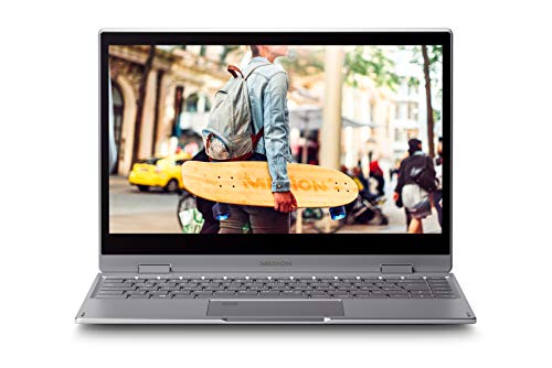 MEDION E4271 - MD 61263 - Portátil convertible 14" Full HD (Intel Celeron N4000, 4GB RAM, 64GB SSD, Intel Graphics, Windows 10), Color Gris - Teclado QWERTY español