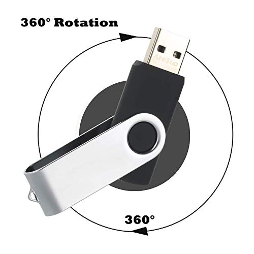 Memoria USB de 1 GB – Lote de 10 unidades de memoria USB 2.0 de memoria Stick, lector USB Flash Drive Almacenamiento Rotación Disco Penrive para ordenador portátil / PC / coche (negro)