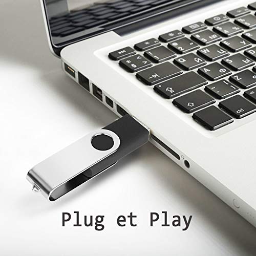 Memoria USB de 1 GB – Lote de 10 unidades de memoria USB 2.0 de memoria Stick, lector USB Flash Drive Almacenamiento Rotación Disco Penrive para ordenador portátil / PC / coche (negro)
