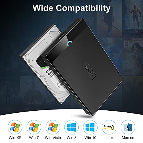 Meofia Carcasa Disco Duro 2,5 con Cable USB 3.0 a Sata Caja Disco Duro 2.5" para HDD y SSD SATA I/II/III de 9,5mm 7mm, Sopporta UASP, Windows XP Vista, Mas OS, PS5/4/3, Xbox, Linux, Chrome OS etc.