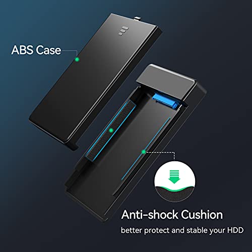 Meofia Carcasa Disco Duro 2,5 con Cable USB 3.0 a Sata Caja Disco Duro 2.5" para HDD y SSD SATA I/II/III de 9,5mm 7mm, Sopporta UASP, Windows XP Vista, Mas OS, PS5/4/3, Xbox, Linux, Chrome OS etc.
