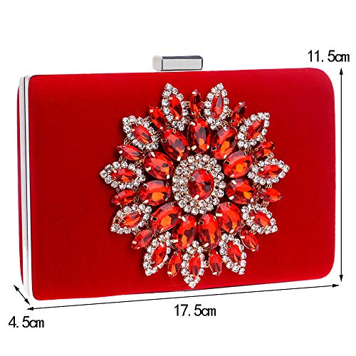 MIC-moonjack Dinner Clutch Evening Luxury Luxury Party Bag Bolso De Embrague Bolso De Noche Mujer Bolso De Para Boda Fiesta@Rojo