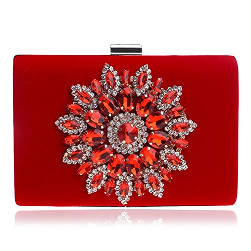 MIC-moonjack Dinner Clutch Evening Luxury Luxury Party Bag Bolso De Embrague Bolso De Noche Mujer Bolso De Para Boda Fiesta@Rojo