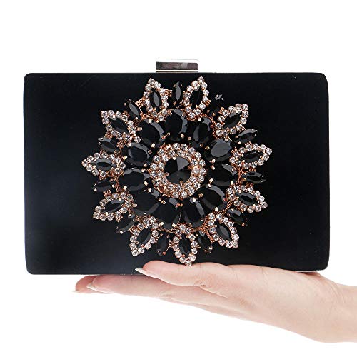 MIC-moonjack Dinner Clutch Evening Luxury Luxury Party Bag De Embrague De Mujer Bolso De Bolso De Fiesta Para Fiesta Boda@Negro
