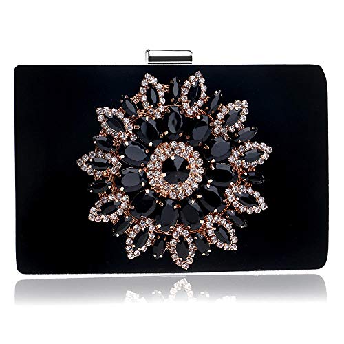 MIC-moonjack Dinner Clutch Evening Luxury Luxury Party Bag De Embrague De Mujer Bolso De Bolso De Fiesta Para Fiesta Boda@Negro