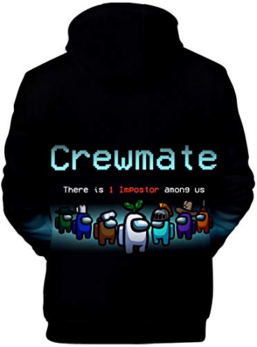 MINIDORA Among Us Sudadera con Capucha 3D Imprimió Hoodies Hombres Casual Manga Larga Juego Pullover Sweatshirt(S,K06268)