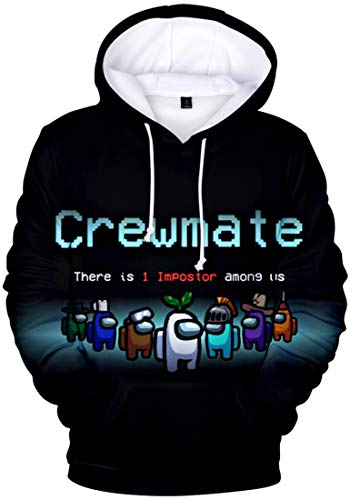 MINIDORA Among Us Sudadera con Capucha 3D Imprimió Hoodies Hombres Casual Manga Larga Juego Pullover Sweatshirt(S,K06268)
