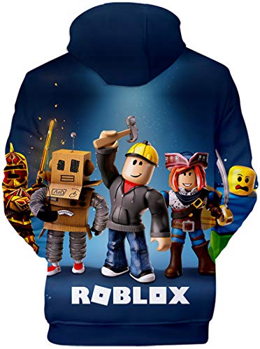 MINIDORA Hoodie Roblox Niños Sudadera con Capucha Unisex Jersey Suéter de Juego(N22815,140)