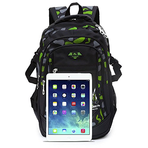 Mochila Niños Mochila para Chicos Mochila Escolares Niño Mochilas Escolares Bolsos de Escuela para Niños (Verde)