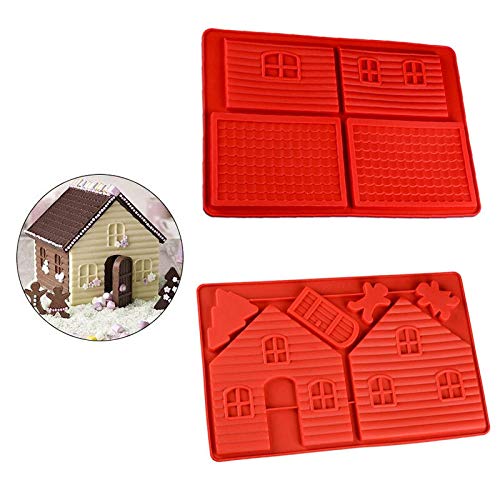 Moonlight Star 1 PC DIY de Navidad Casa de Pan de Jengibre Pastel de Silicona del Molde de la hornada for el Chocolate Postre de la Galleta de decoración for Hornear Herramientas de moldes