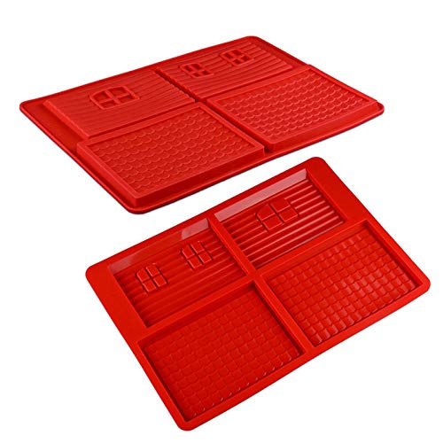 Moonlight Star 1 PC DIY de Navidad Casa de Pan de Jengibre Pastel de Silicona del Molde de la hornada for el Chocolate Postre de la Galleta de decoración for Hornear Herramientas de moldes