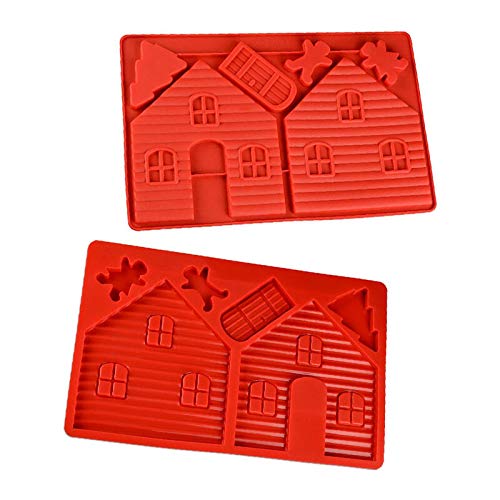 Moonlight Star 1 PC DIY de Navidad Casa de Pan de Jengibre Pastel de Silicona del Molde de la hornada for el Chocolate Postre de la Galleta de decoración for Hornear Herramientas de moldes