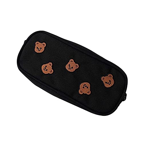Moonlight Star 1 PC Kawaii Oso Bordado Lienzo Bolso lápiz Caja Pluma Regalo niños papelería cosmética (Color : A)