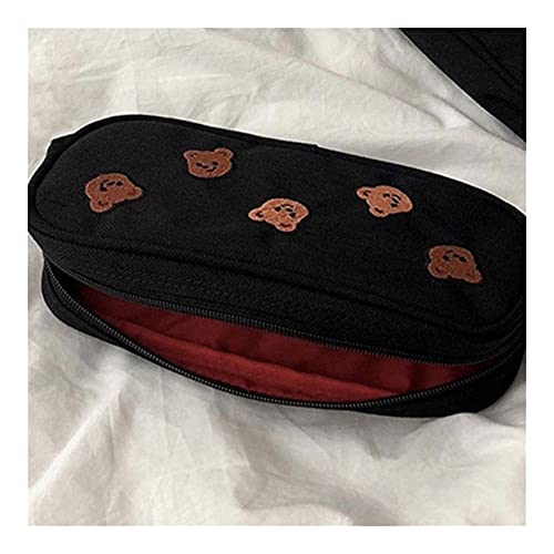 Moonlight Star 1 PC Kawaii Oso Bordado Lienzo Bolso lápiz Caja Pluma Regalo niños papelería cosmética (Color : A)